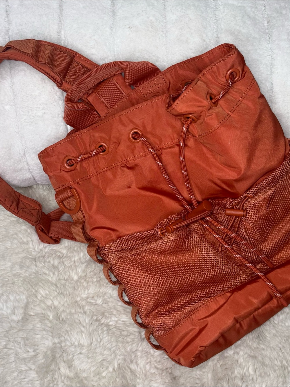 Dagne Dover Rust Orange Drawstring Backpack Tote